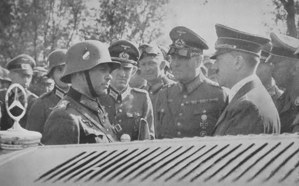 Himmler (&agrave; droite), Adolf Hitler, Heinz Guderian, Rudolf Schmundt, en Pologne